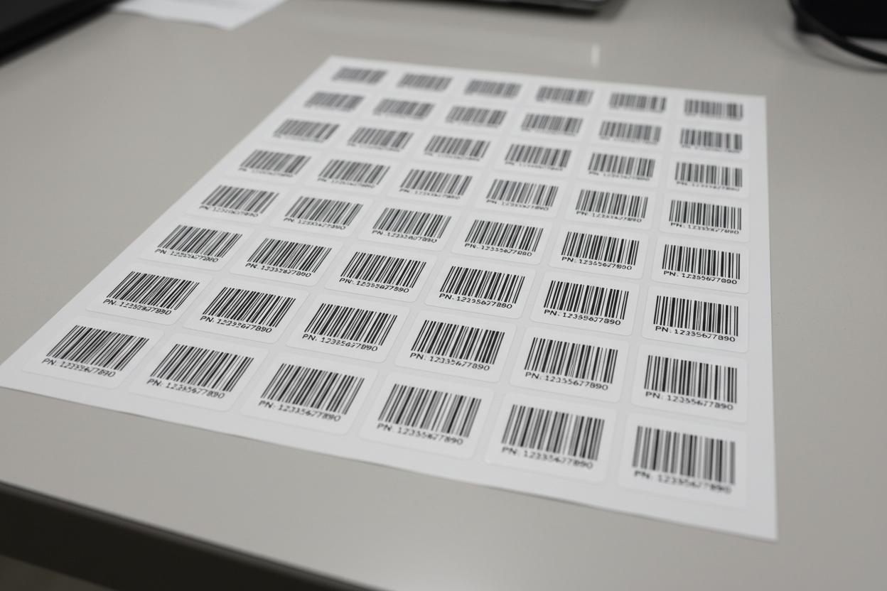 barcode label sheet